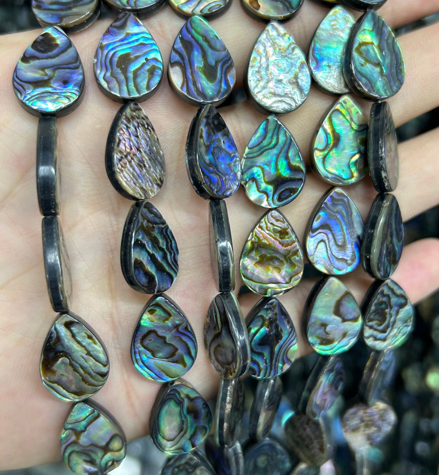 Abalone Shell Beads Flat Teardrop Beads 14mm 18mm 15''