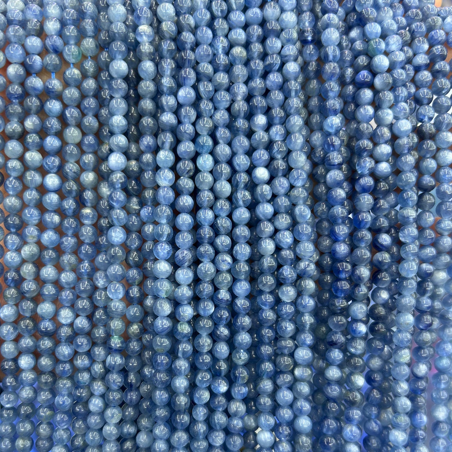 4mm Kyanite, Aquamarine, Blue Lace Agate, Variscite, Green Garnet Beads 15''