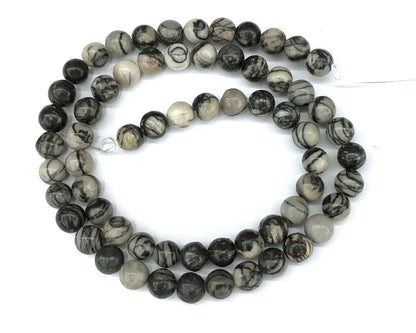 Black Silk Jasper Beads 4mm 6mm 8mm 10mm 12mm 15''