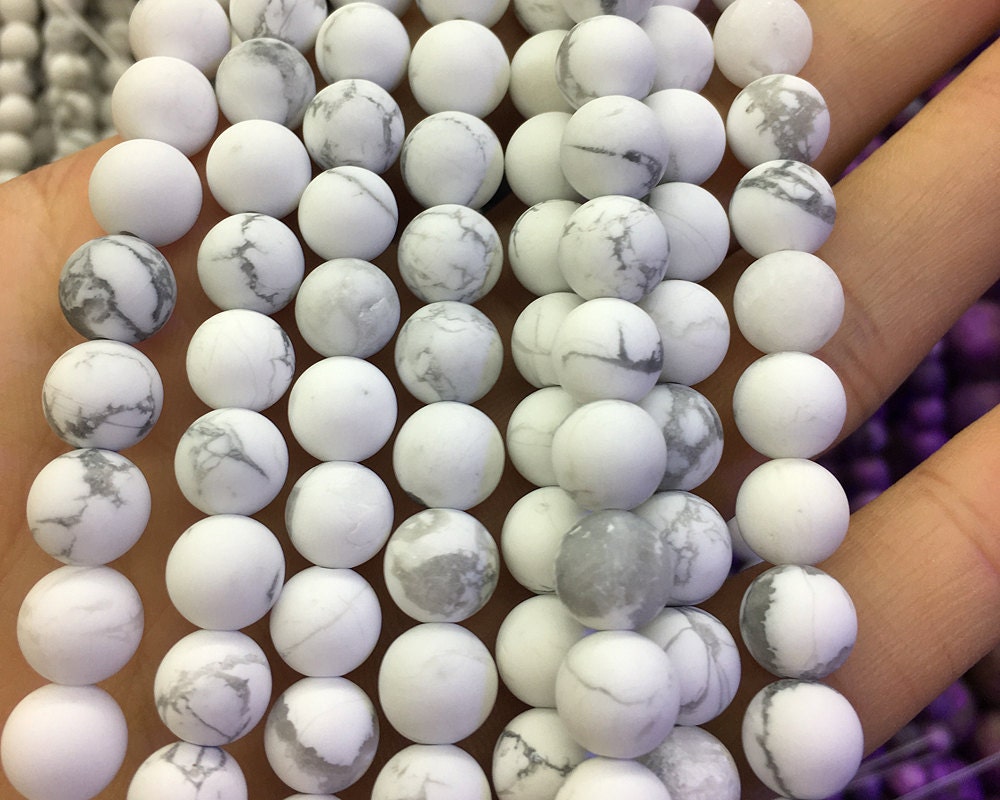 Howlite Matte Beads 4mm 6mm 8mm 10mm 12mm 15''