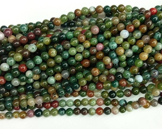 Indian Agate Beads 4mm 6mm 8mm 10mm 12mm 15''