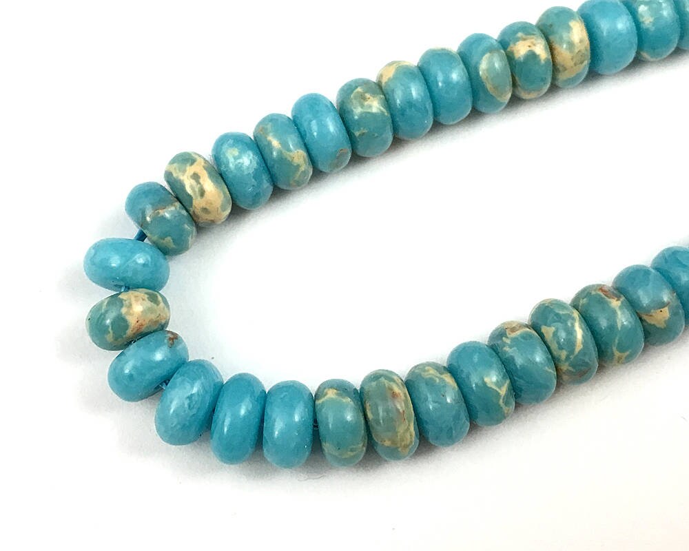 Blue Sea Sediment Jaspe Rondelle Beads 3x6mm 15''