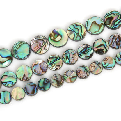 Abalone Shell Beads Flat Coin Beads 6mm 8mm 10mm 12mm 14mm 16mm 15''