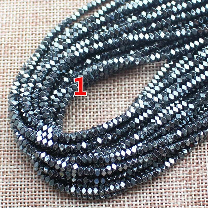 Hematite Square Faceted Beads 2x3mm 2x4mm 15''