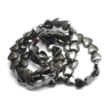 Hematite Heart Beads  5x6mm 15''