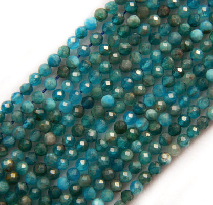 Blue Apatite Faceted Beads  2mm 3mm 4mm 6mm 15''