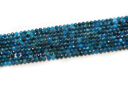 Blue Apatite Faceted Beads  2mm 3mm 4mm 6mm 15''