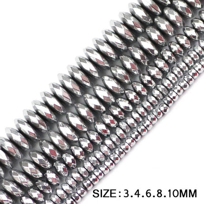 Hematite Rondelle Faceted Beads 2x3mm 2x4mm 3x6mm 3x8mm 3x10mm