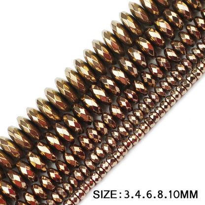 Hematite Rondelle Faceted Beads 2x3mm 2x4mm 3x6mm 3x8mm 3x10mm