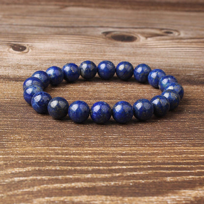Blue Lapis Lazuli Beads Bracelet 8''