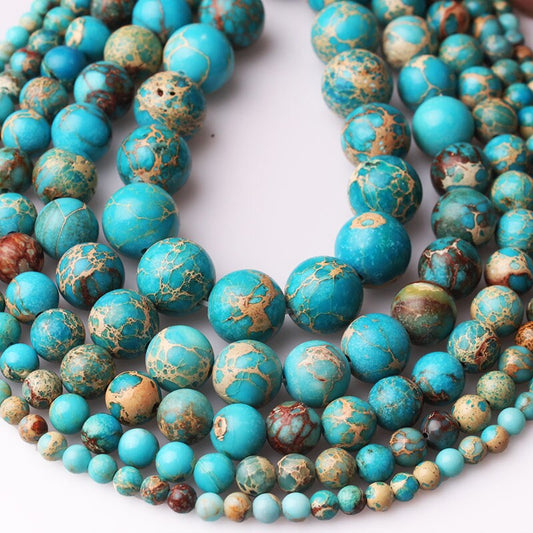 Blue Sea Sediment Jasper Beads 4mm 6mm 8mm 10mm 12mm