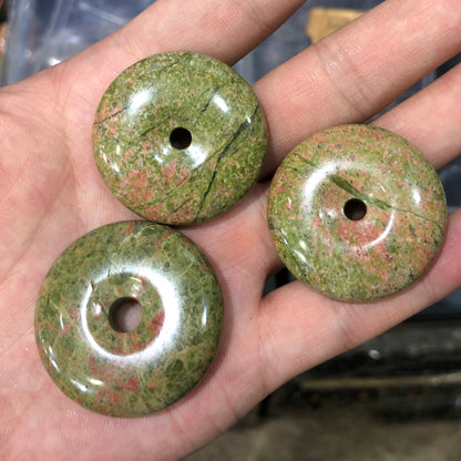 Unakite Donut Pendant 30mm 35mm 1pc