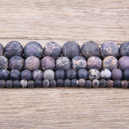 Black Sea Sediment Jasper Matte Beads  6mm 8mm 10mm 12mm 15''