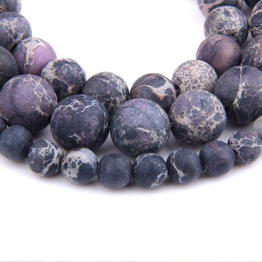 Black Sea Sediment Jasper Matte Beads  6mm 8mm 10mm 12mm 15''