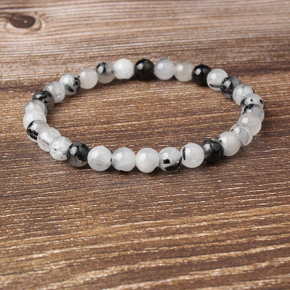 Black Rutilated Quartz Bracelet 8''