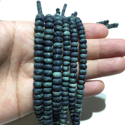 Kambaba Jasper Rondelle Matte Beads 4x6mm 5x8mm 15''