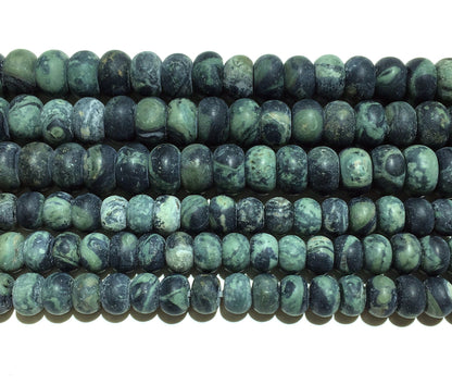 Kambaba Jasper Rondelle Matte Beads 4x6mm 5x8mm 15''