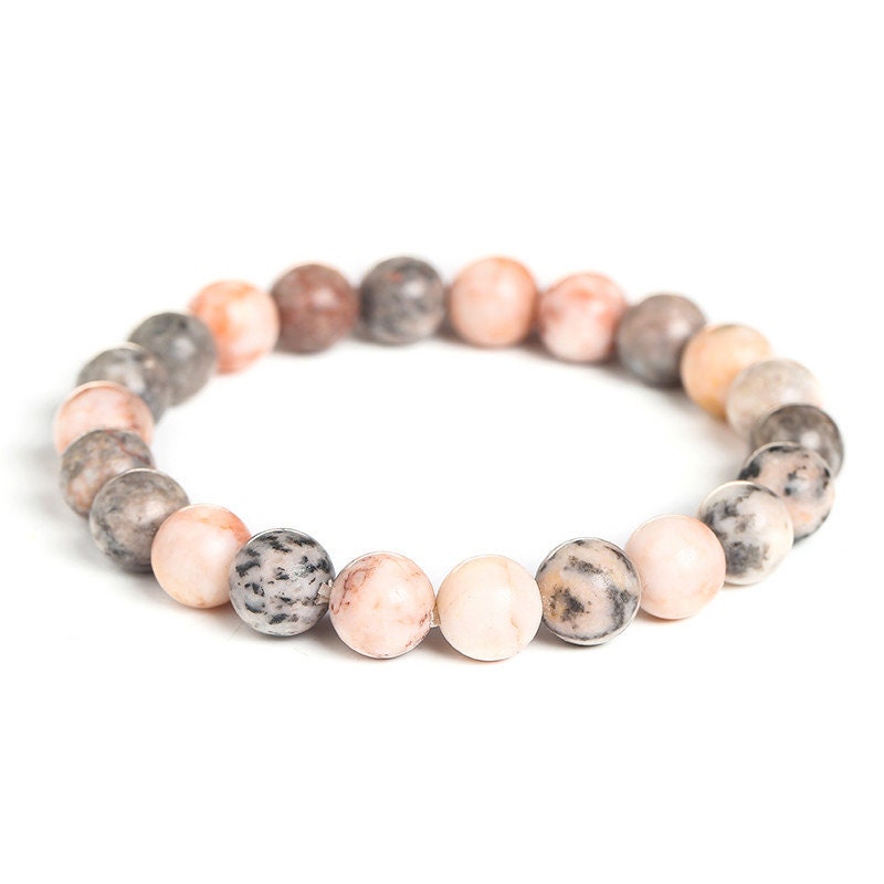 Pink Zebra Jasper Bracelet 8''