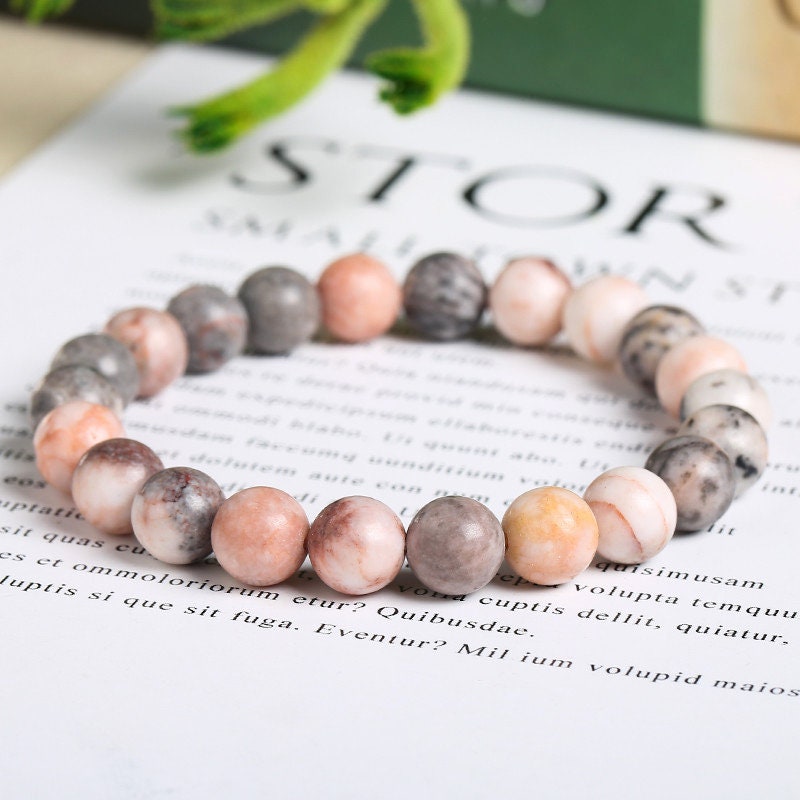 Pink Zebra Jasper Bracelet 8''