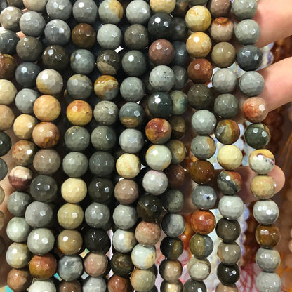 Ocean Jasper Faceted Beads 6mm 8mm 10mm 15''
