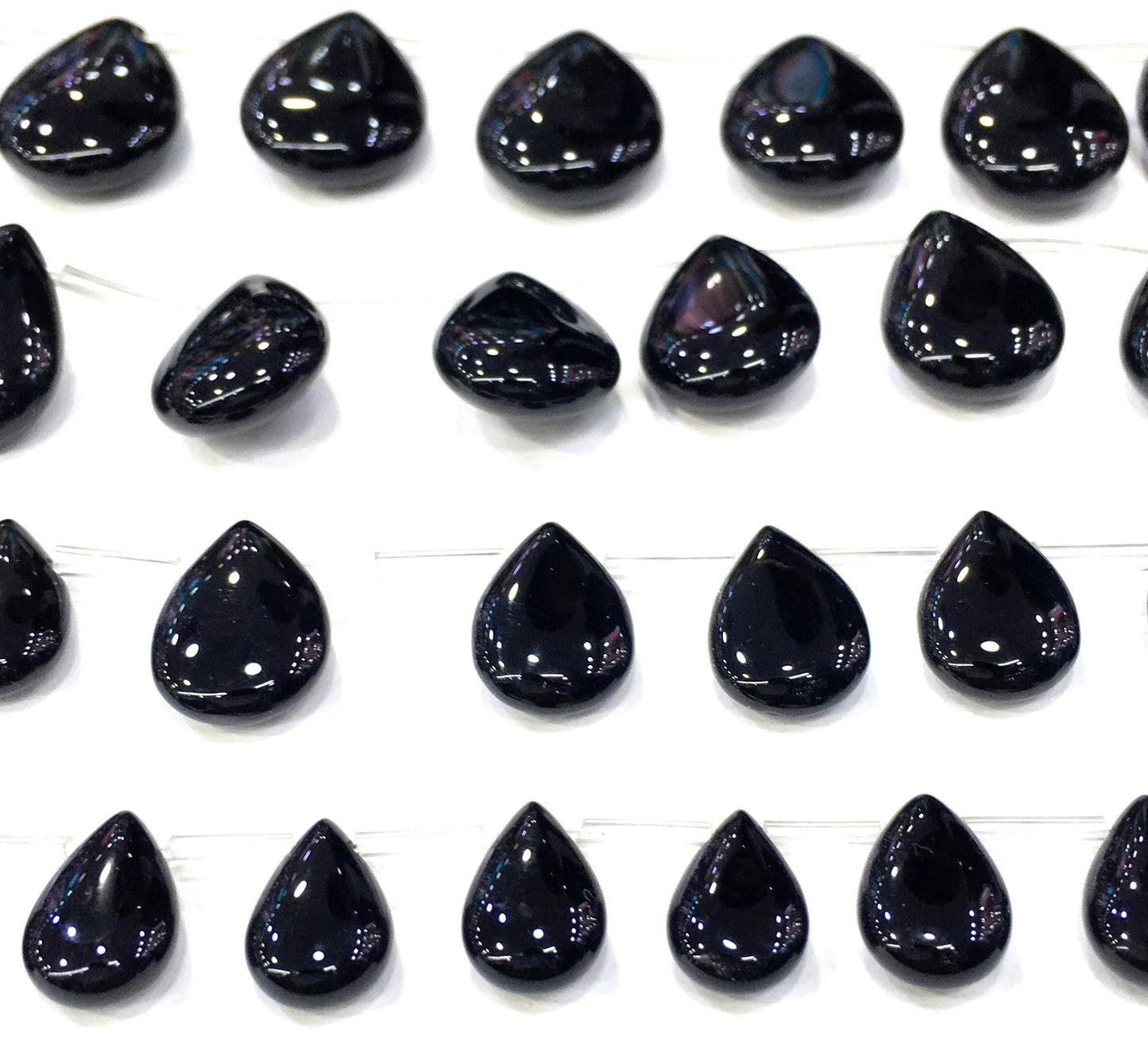 Black Onyx Teardrop Beads Natural Gemstone Beads 10mm 12mm 14mm 16mm 18mm 20mm 15''