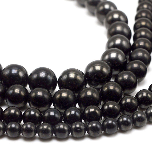 Black Jet Beads 4mm 6mm 8mm 10mm 12mm 15''