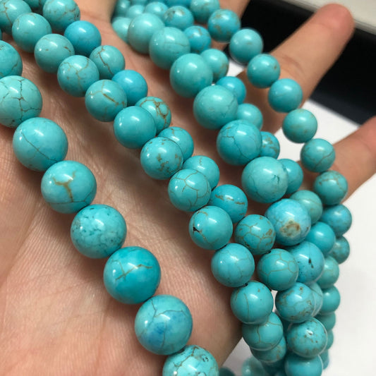 Blue Turquoise Stone Beads 4mm 6mm 8mm 10mm 12mm 15''