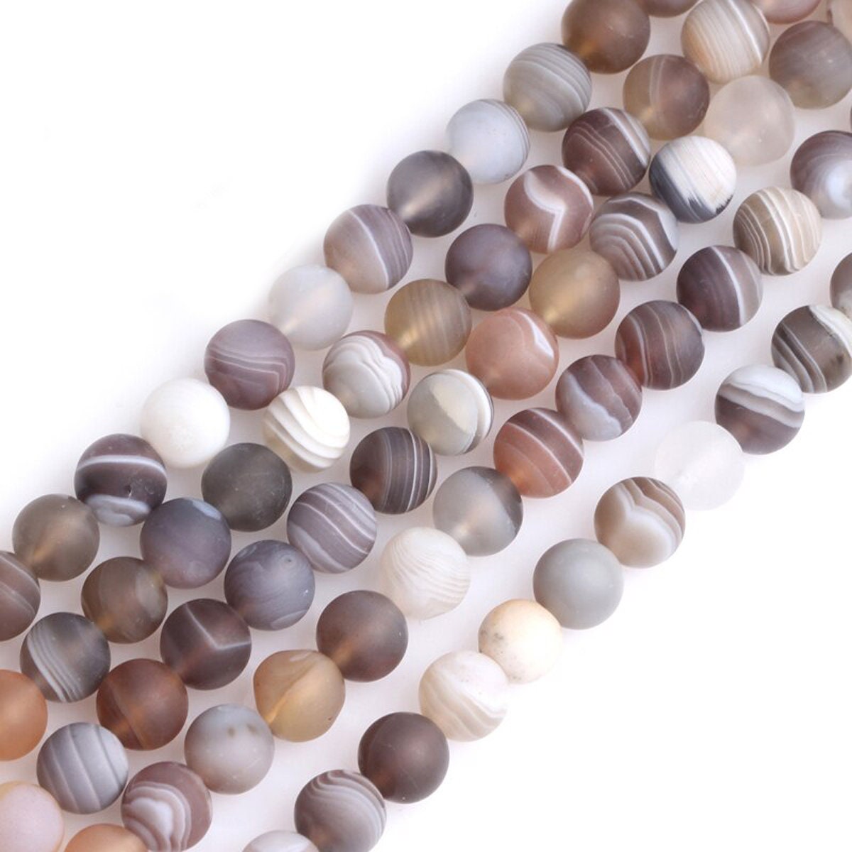 Botswana Agate Matte Beads  4mm 6mm 8mm 10mm 12mm 15''