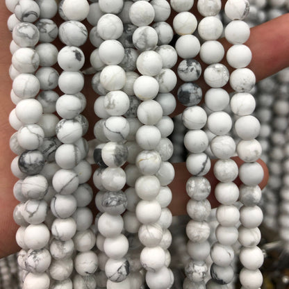 Howlite Matte Beads 4mm 6mm 8mm 10mm 12mm 15''