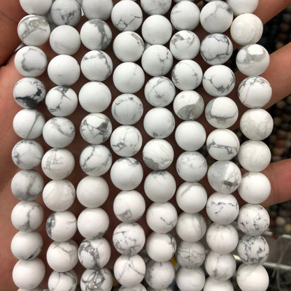 Howlite Matte Beads 4mm 6mm 8mm 10mm 12mm 15''