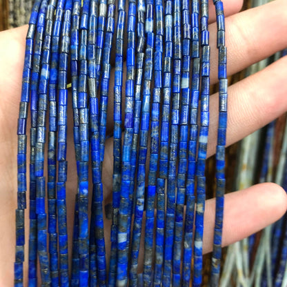 2x4mm Lapis Lazuli Tube Beads 15''