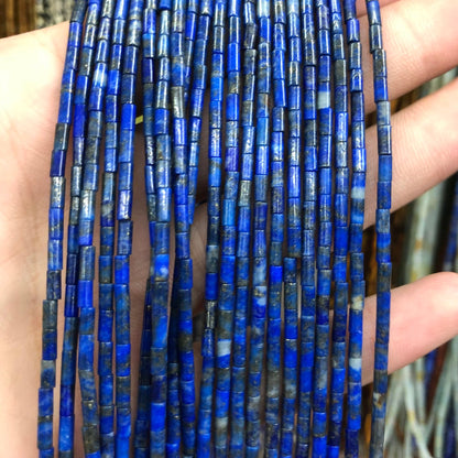 2x4mm Lapis Lazuli Tube Beads 15''