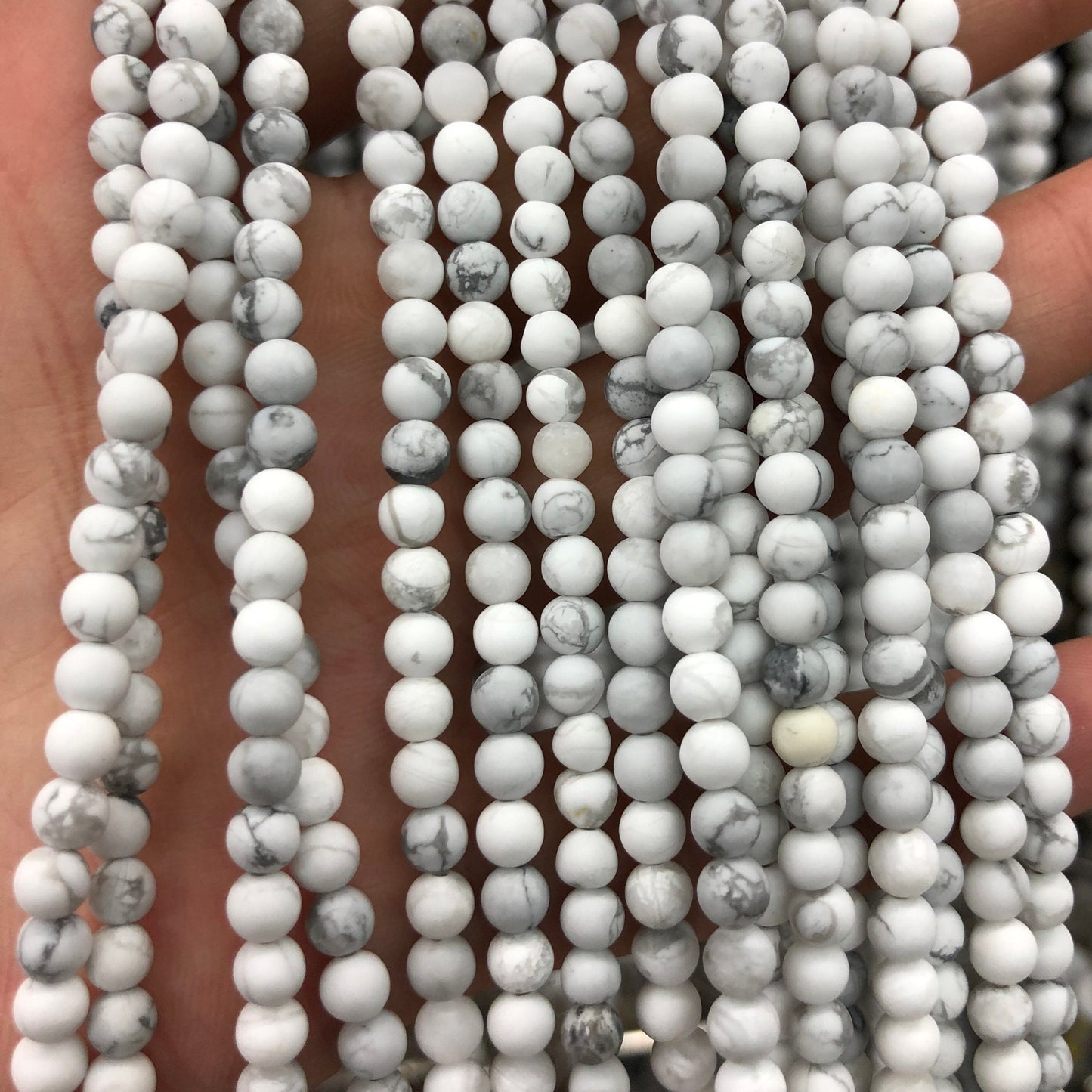 Howlite Matte Beads 4mm 6mm 8mm 10mm 12mm 15''