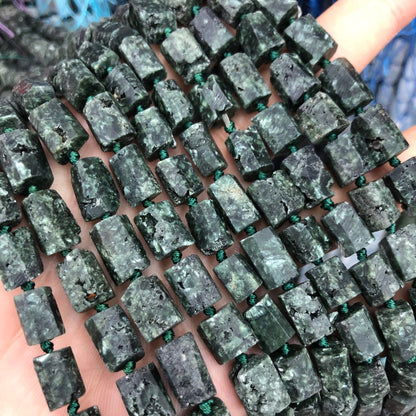 Genuine Seraphinite Tube Beads 8-12mm