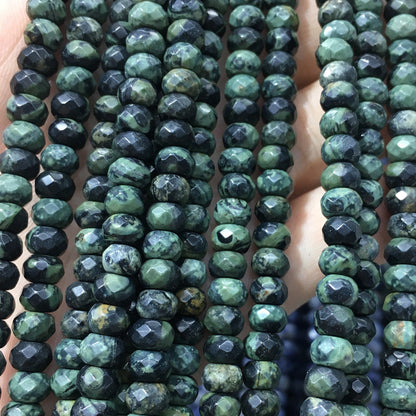 Kambaba Jasper Rondelle Faceted Beads 4x6mm 5x8mm 15''