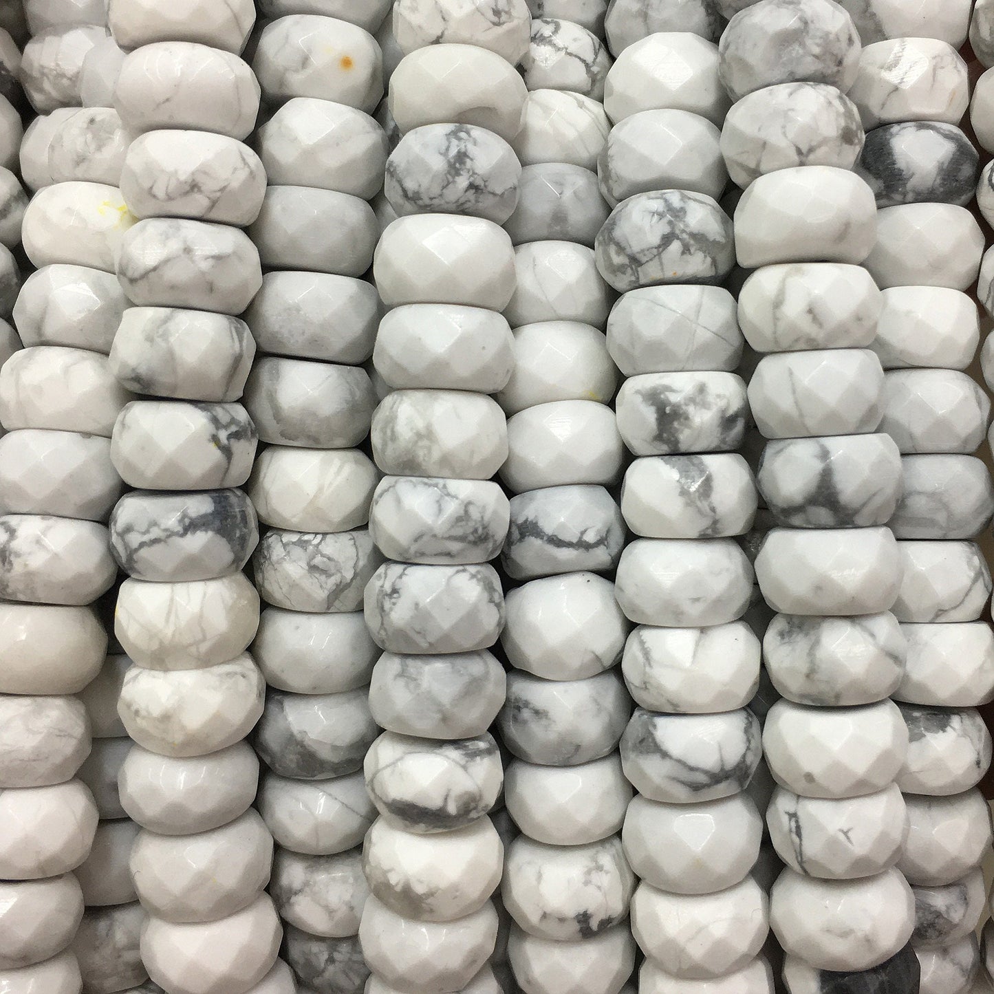 Howlite Rondelle Faceted Beads 4x6mm 5x8mm 15''