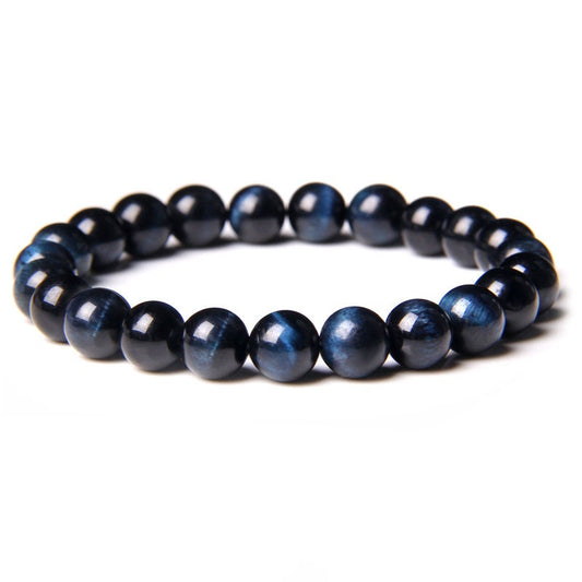 Lnk Blue Tiger Eye Stone Bracelet 8''