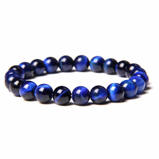 Blue Tiger Eye Stone Bracelet 8''